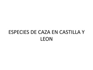 ESPECIES DE CAZA EN CASTILLA Y
LEON
 