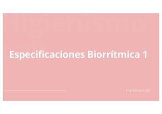 Especificaciones biorritmica