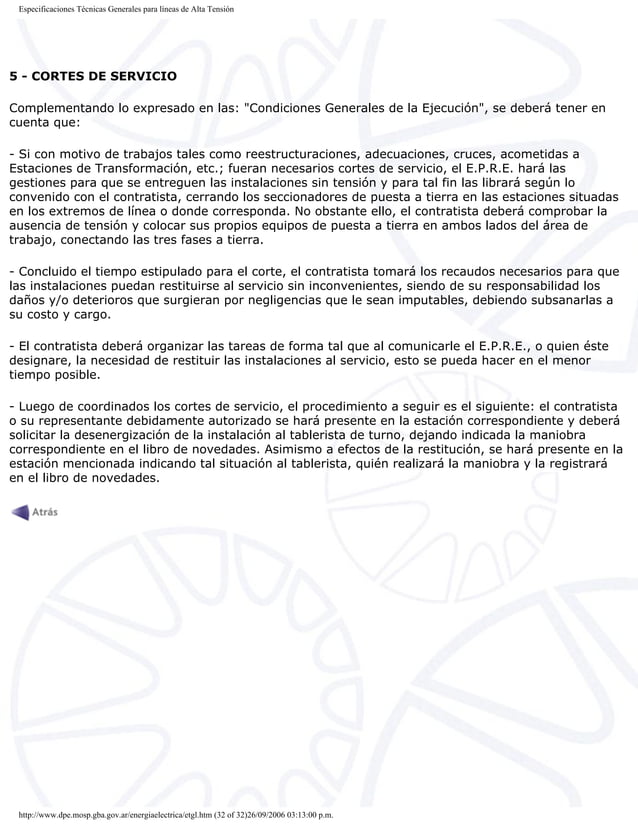 Especificaciones tecnicas generales para lineas de alta tension PDF