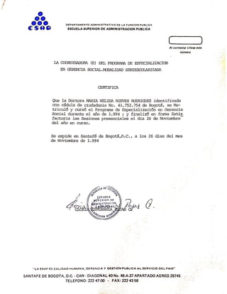 ESCUELA SUPERIOR DE ADMINISTRACION PUBLICA - ESAP