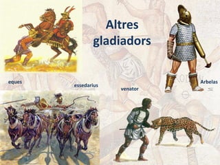 Altres
gladiadors
eques
venator
essedarius
Arbelas
 