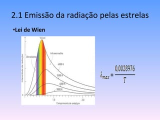 2.1 Emissão da radiação pelas estrelas ,[object Object]