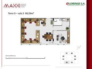 Torre II – sala 2 60,59m²
 