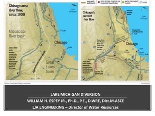 LAKE MICHIGAN DIVERSION
WILLIAM H. ESPEY JR., Ph.D., P.E., D.WRE, Dist.M.ASCE
LJA ENGINEERING – Director of Water Resources
 