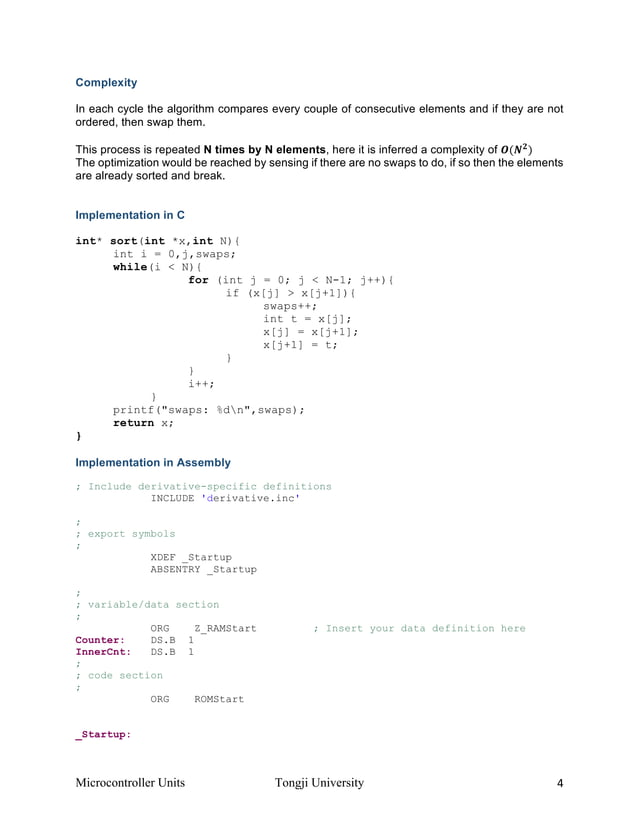 Bubble Sort algorithm in Assembly Language | PDF | Programming ...