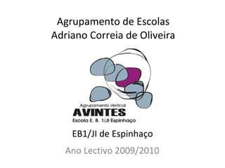 Agrupamento de Escolas Adriano Correia de Oliveira Ano Lectivo 2009/2010 EB1/JI de Espinhaço 