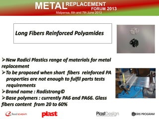 REPLACEMENT
FORUM 2013METALMalpensa, 6th and 7th June 2013
 