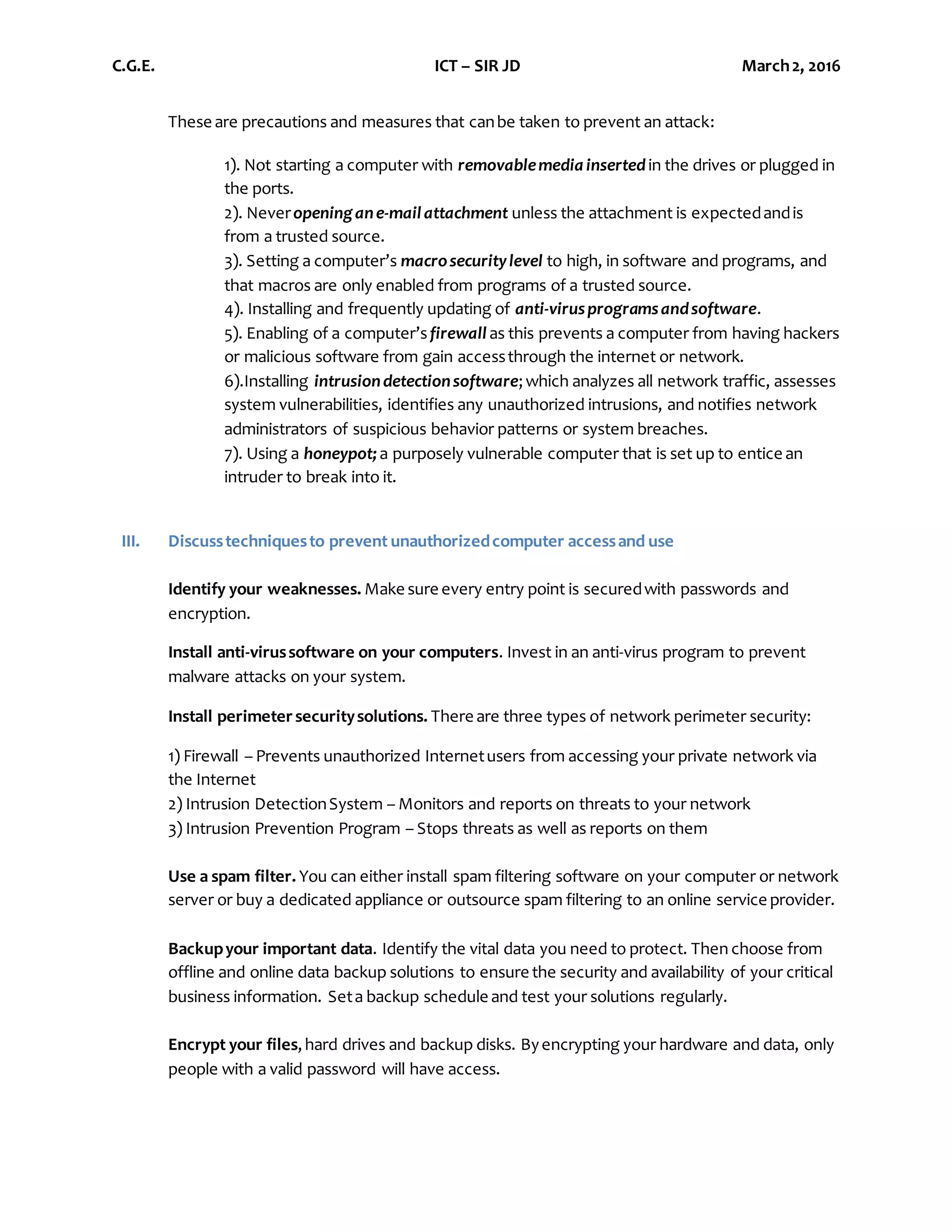 Computer security and privacy DOCX Internet Safety Parenting