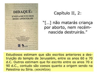 Êxodo 21,22-25: “Numa briga entre homens,
se um deles ferir uma mulher grávida e for
causa de aborto sem maior dano, o culpado
será obrigado a indenizar aquilo que o mari-
do dela exigir, e pagará o que os juízes deci-
direm. Contudo, se houver dano grave, en-
tão pagará vida por vida, olho por olho, den
te por dente, pé por pé, queimadura por quei
madura, ferida por ferida, golpe por golpe.”
 