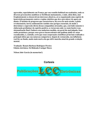 Comte - Espirito Positivo