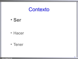 Contexto Ser Hacer Tener
