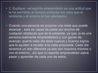 Espiritu emprendedor (Taller 1) | PPTX