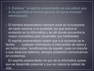 Espiritu emprendedor (Taller 1) | PPTX