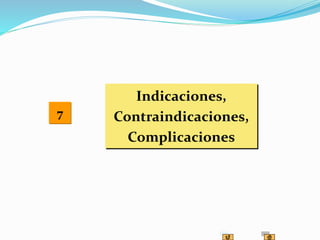 Indicaciones,
Contraindicaciones,
Complicaciones
7
 