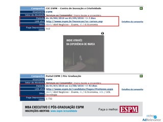 A base de internet do Ibope Monitorcontempla informações a partir de jan/08Internet6 Portais Outdoor24 mercados(108 exibidoras)Revista250 títulosRádio7 mercados(78 emissoras)TV Assinatura29 canaisCinema11 mercados(557 salas)Jornal23 praças(59 Títulos)TV Aberta37 mercados(125 emissoras)