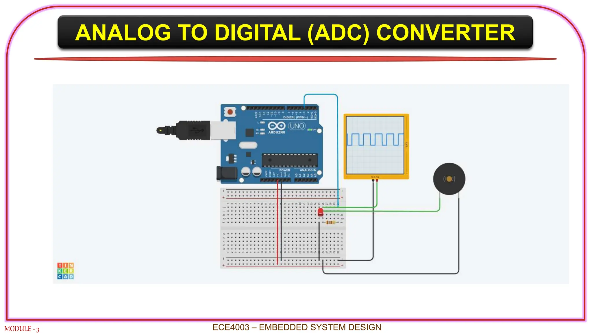 ANALOG TO DIGITAL (ADC) CONVERTER
MODULE - 3 ECE4003 – EMBEDDED SYSTEM DESIGN
 
