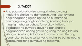 Takot Example ESP MODYUL 4 Q2.pptx MGA SALIK NA KAKAAPEKTO | PPTX