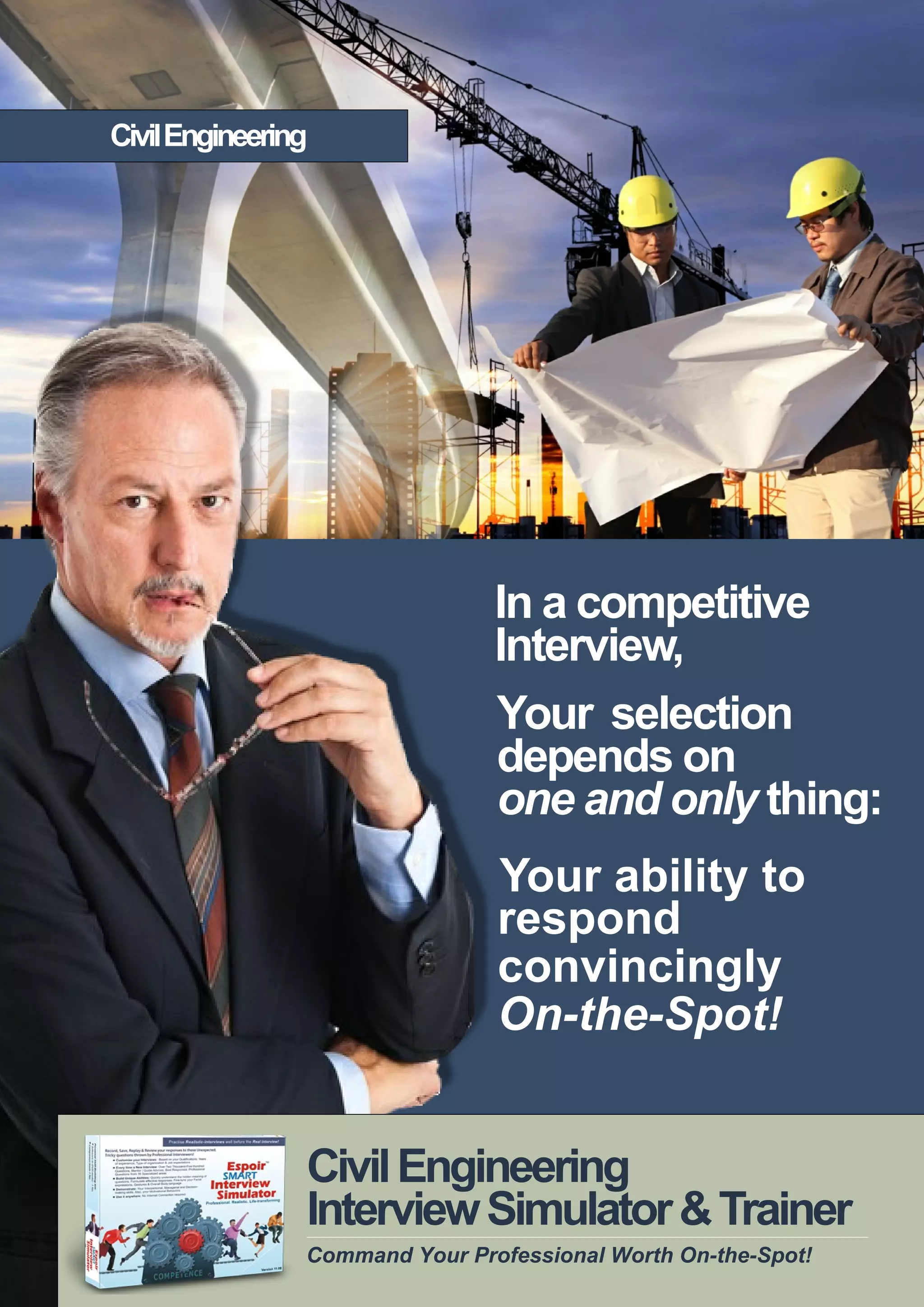 Engineering Job Interview Men Civil Engineering Job Interview / Viva Voce Simulator & Trainer | PDF