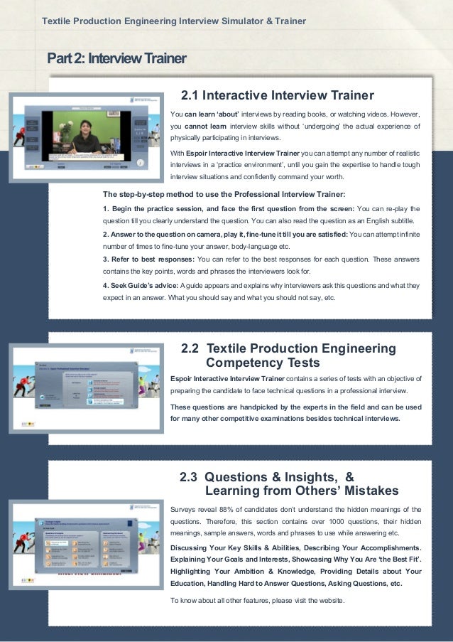 interviewmaxcom textile production engineering interview simulator 4
