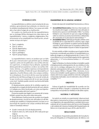 Espondilolistesis con inestabilidad lumbar | PDF