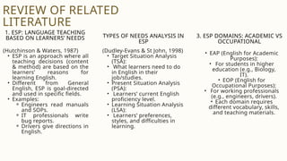 English for specifik purpose need analysis | PPTX