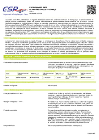 Esp Pun Rst Safety Data Sheet for ESP PU NOBRE BASE Industrial Use | PDF