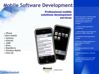 Technologies (continued)Together with our partners we have experience in:Microprocessors:  Atmel AVR series microcontrollers 
