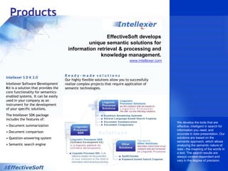 Dedicated 24/7 Internet connection 2 x 4 Mbit/secServicesWe provide custom software development for:e-Commerce applications