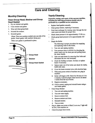 Espressimo 2100, 2400 & 1700