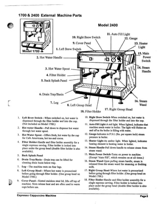 Espressimo 2100, 2400 & 1700