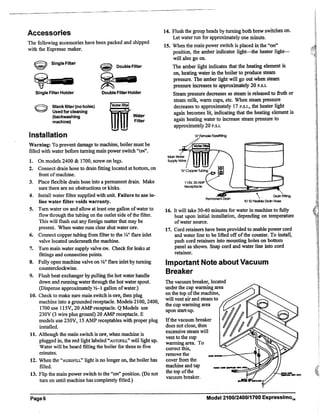 Espressimo 2100, 2400 & 1700