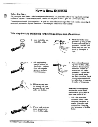 Espressimo 2100, 2400 & 1700
