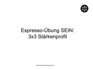 Espresso-Übung SEIN:
3x3 Stärkenprofil

© Martschenko Markenberatung 2013

 