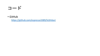 コード
• GitHub
https://github.com/espresso3389/VsShibari
 