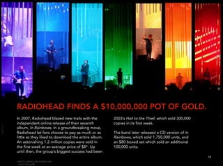 RADIOHEAD FINDS A $10,000,000 POT OF GOLD.
In 2007, Radiohead blazed new trails with the        2003’s Hail to the Thief, ...