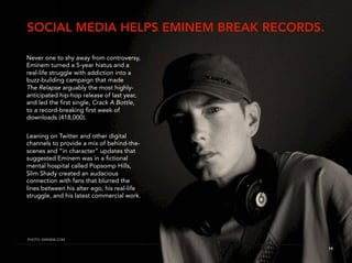 SOCIAL MEDIA HELPS EMINEM BREAK RECORDS.

Never one to shy away from controversy,
Eminem turned a 5-year hiatus and a
real...