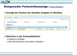 Komponente: Fortschrittsanzeige             ('ProgressDisplay')



 Anzeige der Position der aktuellen Aufgabe im Workflow...