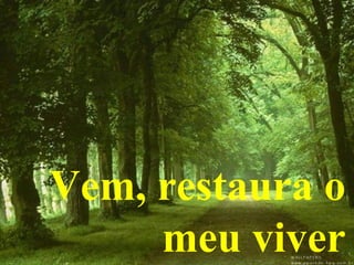 Vem, restaura o
meu viver