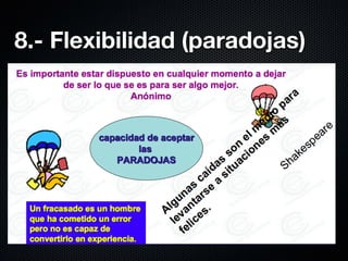 8.- Flexibilidad (paradojas)
 