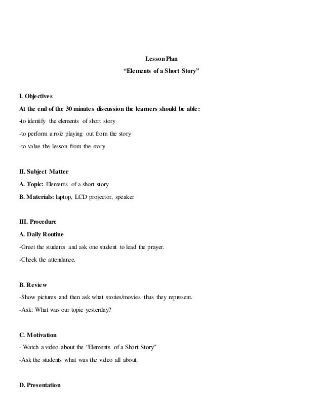 Esp Sample Lesson Plan