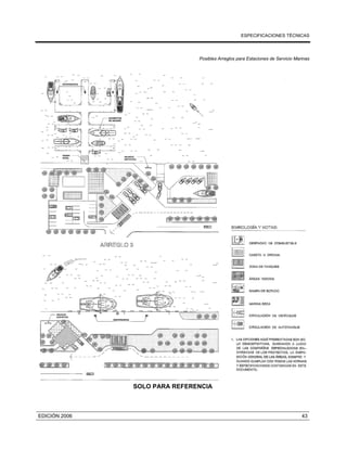 ESPECIFICACIONES TÉCNICAS
EDICIÓN 2006 43
Posibles Arreglos para Estaciones de Servicio Marinas
SOLO PARA REFERENCIA
 