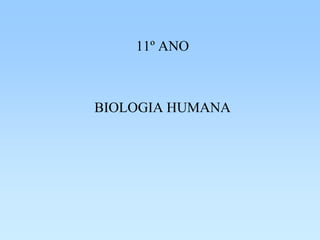 11º ANO



BIOLOGIA HUMANA
 