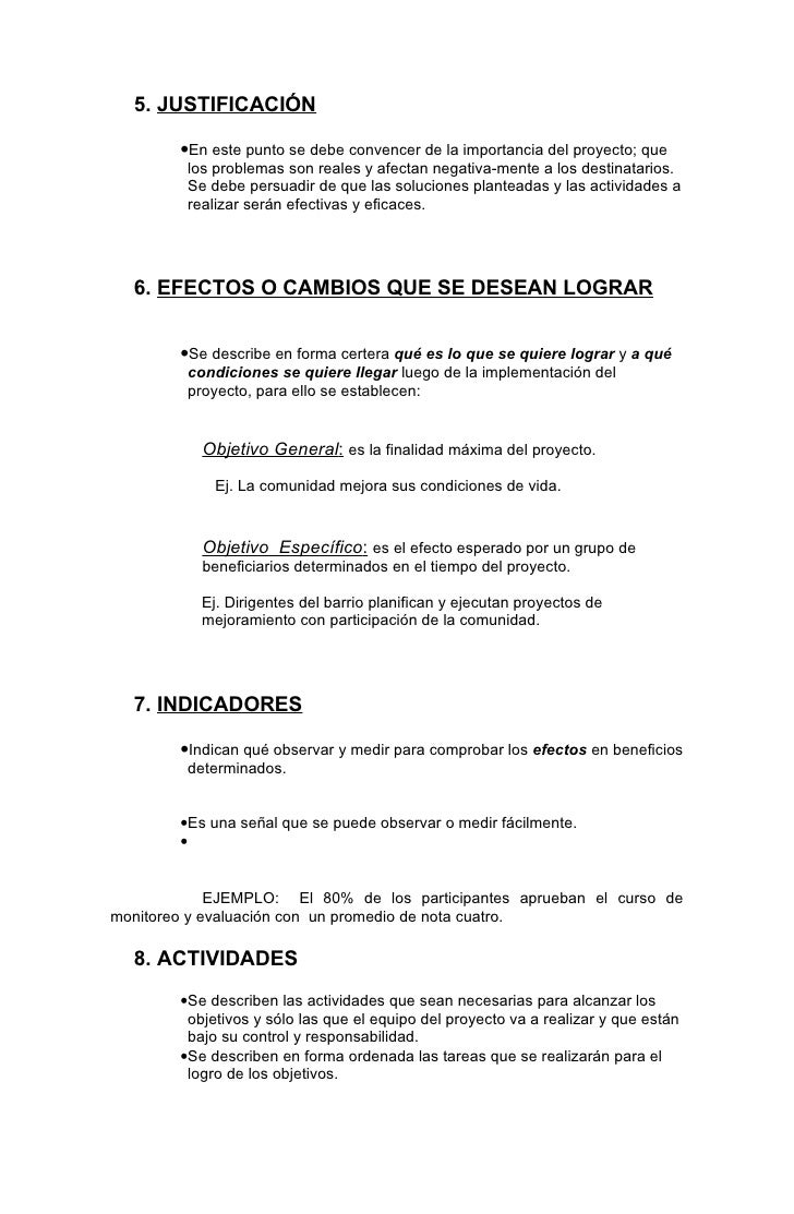esquema de un proyecto