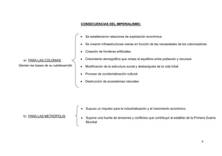 CONSECUENCIAS DEL IMPERIALISMO:



                                           Se establecieron relaciones de explotación ...