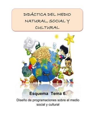 Esquema Tema 6.
Diseño de programaciones sobre el medio
social y cultural
DIDÁCTICA DEL MEDIO
NATURAL, SOCIAL Y
CULTURAL
 