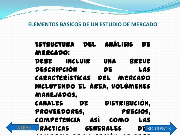 Esquema de estudio tecnicos del mercado