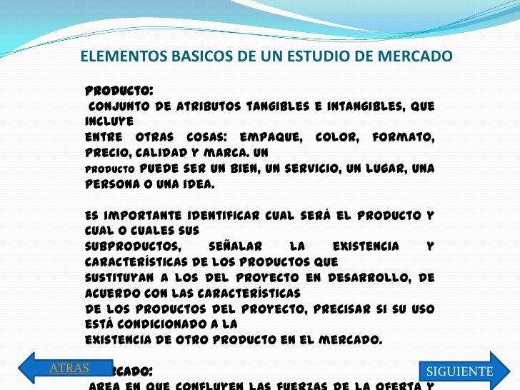 Esquema de estudio tecnicos del mercado