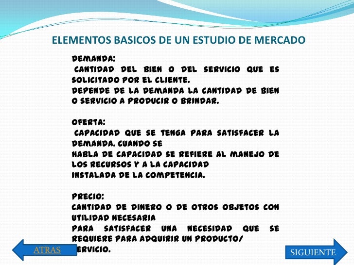Esquema de estudio tecnicos del mercado