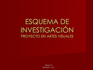 ESQUEMA DE INVESTIGACIÓN PROYECTO EN ARTES VISUALES Dibujo VII ENSABAP – 2011 