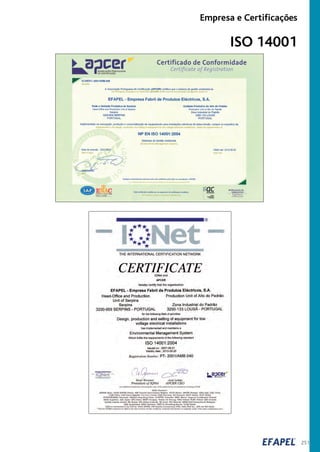 251
Empresa e Certificações
ISO 14001
 